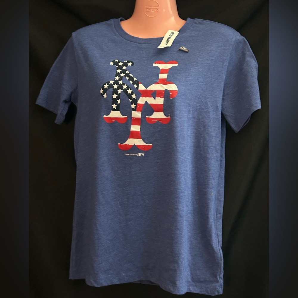 Old Navy Boys NY Mets Americana Graphic Tee with Patriotic Logo XL NWT